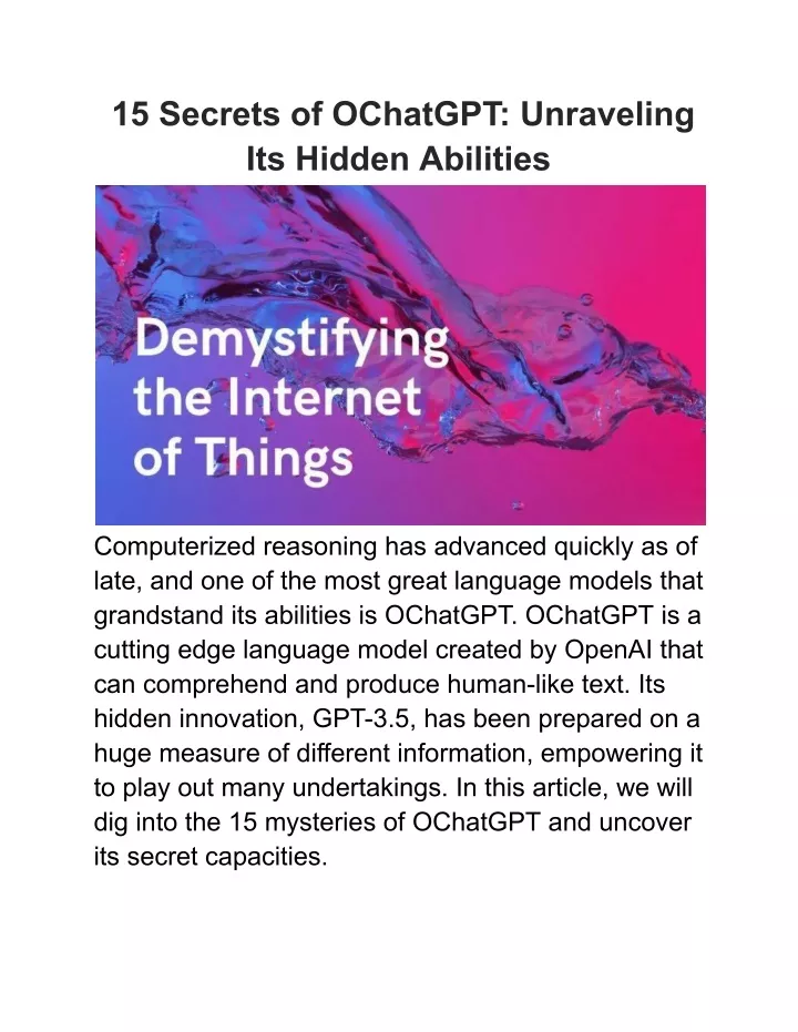 15 secrets of ochatgpt unraveling its hidden