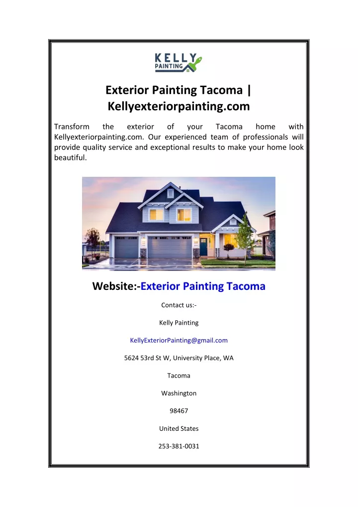 exterior painting tacoma kellyexteriorpainting com