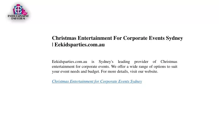 christmas entertainment for corporate events