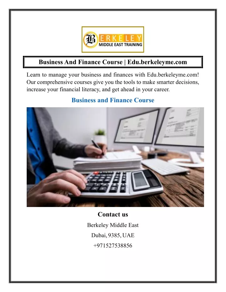 business and finance course edu berkeleyme com