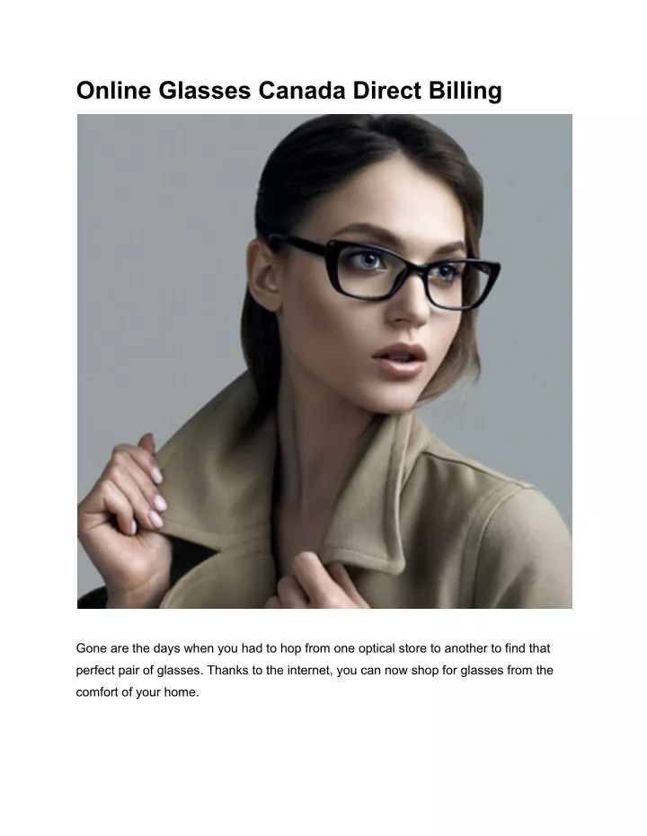 online glasses canada direct billing