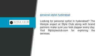 Personal Stylist Hyderabad Mpfstyleclub.com