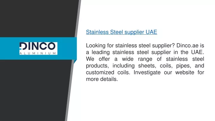 stainless steel supplier uae looking