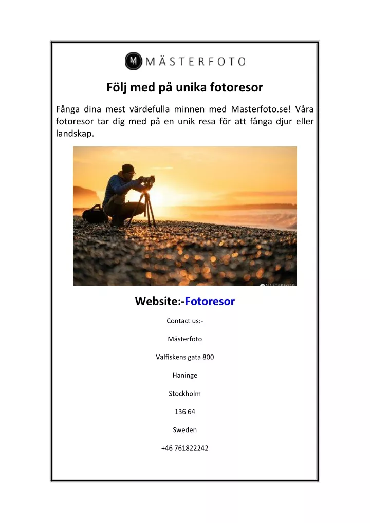 f lj med p unika fotoresor