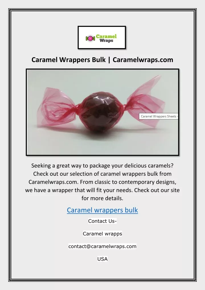 caramel wrappers bulk caramelwraps com