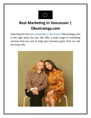 Best Marketing In Vancouver  Okostrategy