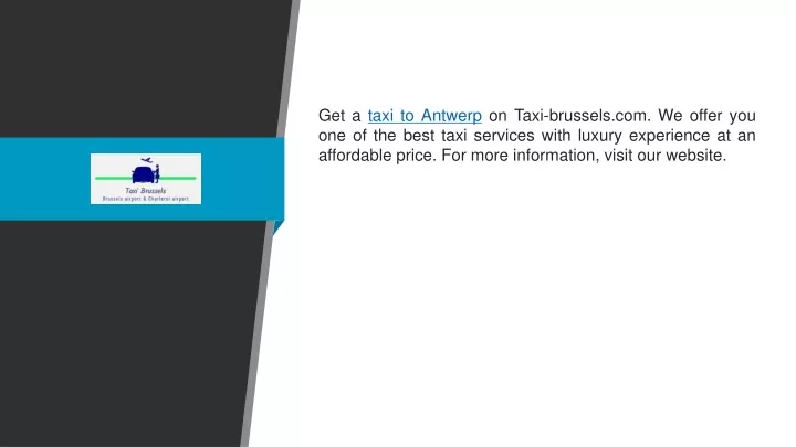 get a taxi to antwerp on taxi brussels