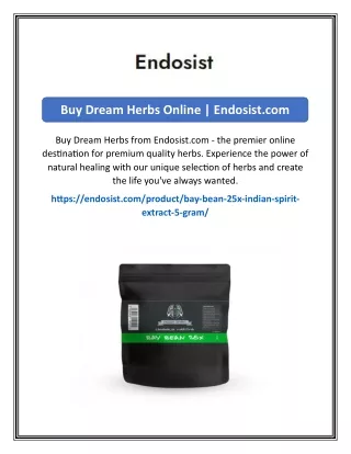 Buy Dream Herbs Online  Endosist.com