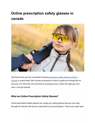 Online prescription safety glasses in canada