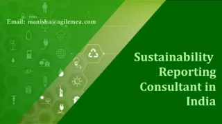 Consulting Services for Sustainability Reports