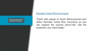 Nomads Costa Rica Insurance  Allinsurancecr.com