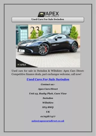 Used Cars For Sale Swindon