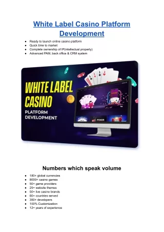 White Label Casino Platform Development