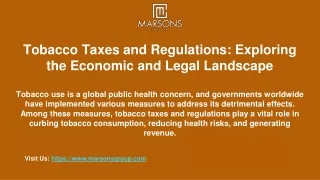 Tobacco Taxes and Regulations_ Exploring the Economic and Legal Landscape