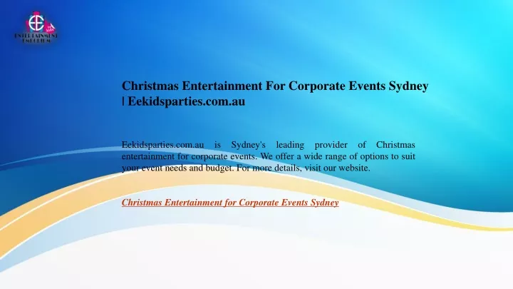 christmas entertainment for corporate events