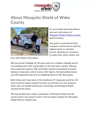 About Mosquito Shield of Wake County