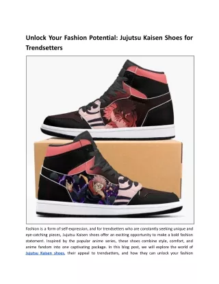 Unleash Your Inner Cursed Energy with Jujutsu Kaisen Shoes