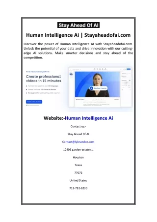 Human Intelligence Ai Stayaheadofai.com