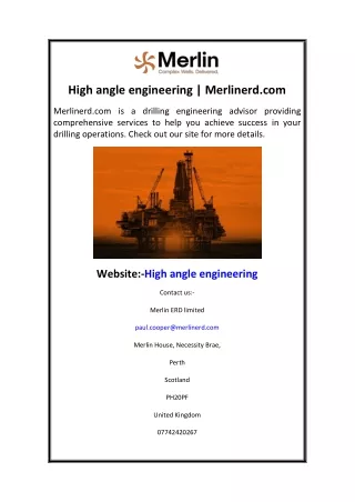 high angle engineering merlinerd com