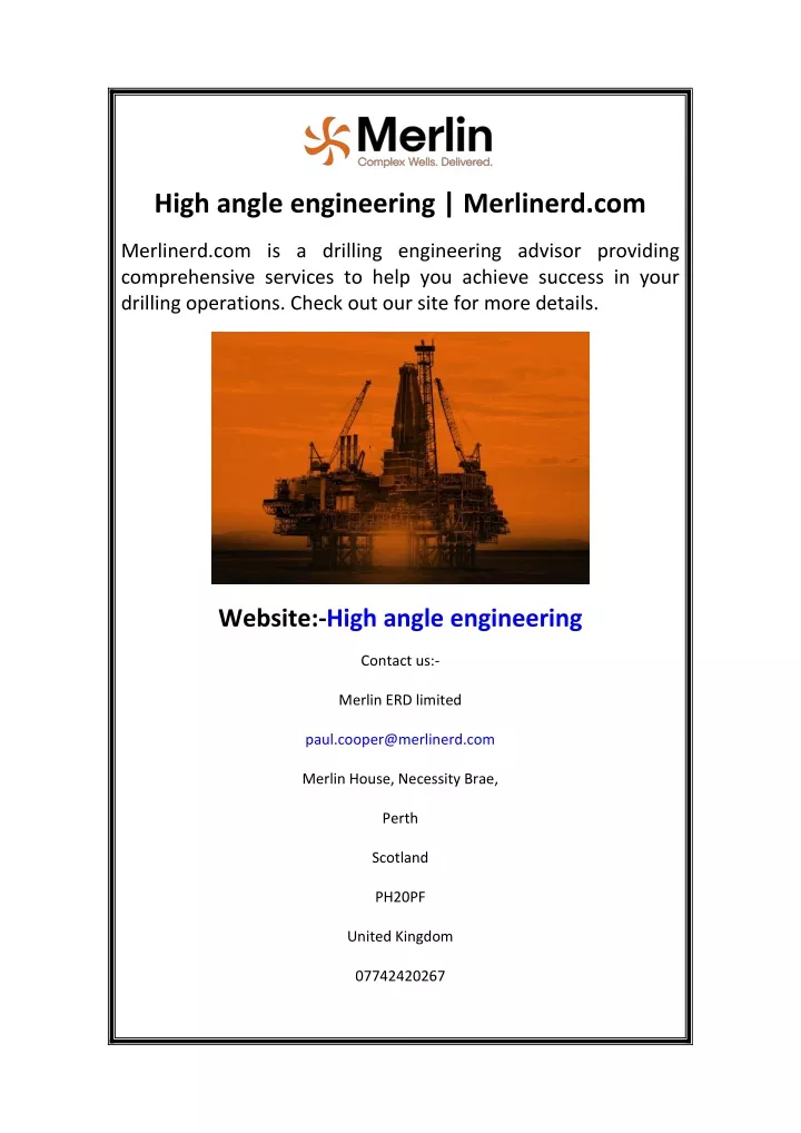 high angle engineering merlinerd com