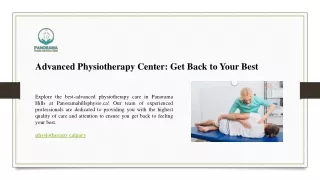 Advanced Physiotherapy Center  Get Back to Your Best