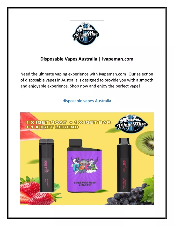 disposable vapes australia ivapeman com