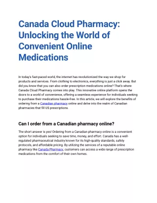 Canada-Cloud-Pharmacy