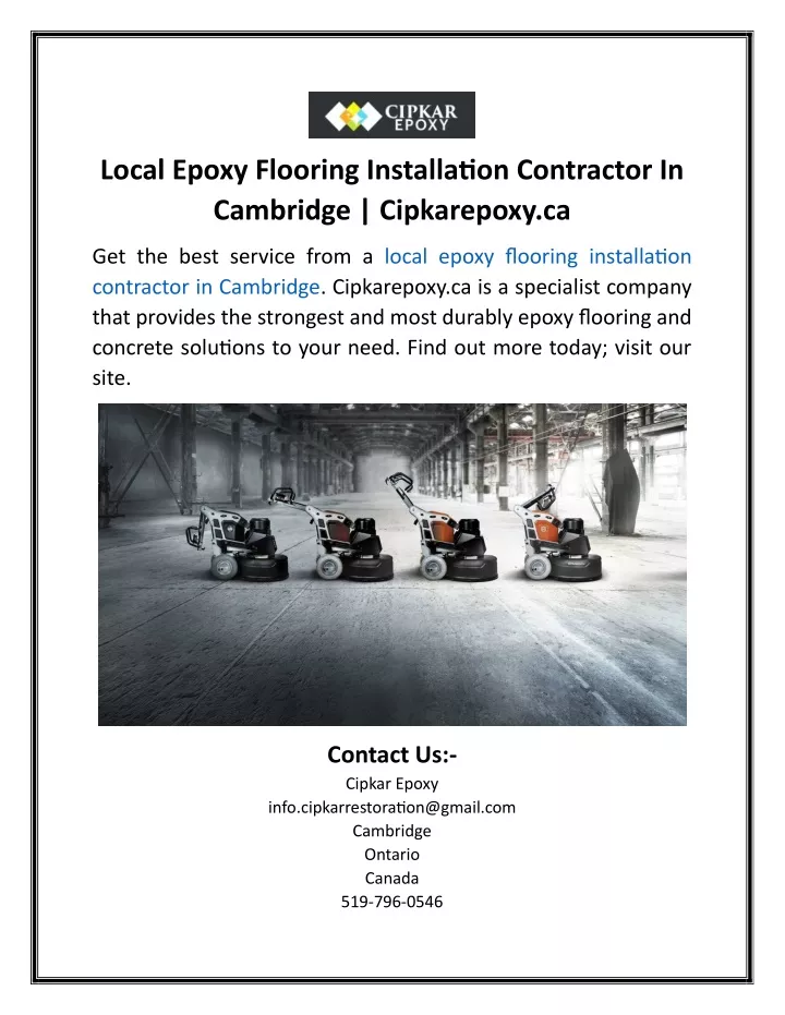 local epoxy flooring installation contractor