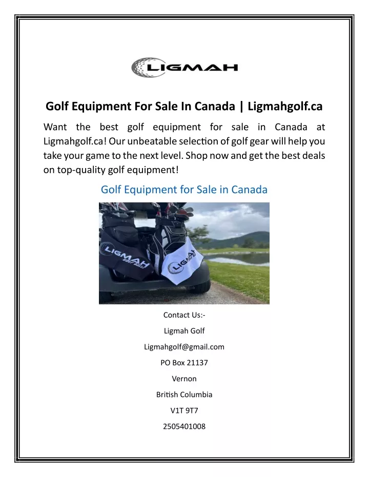 golf equipment for sale in canada ligmahgolf ca