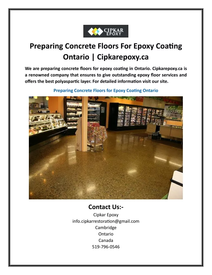 preparing concrete floors for epoxy coating