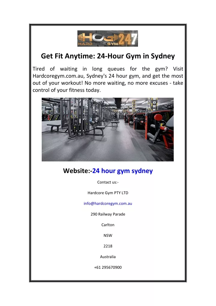 get fit anytime 24 hour gym in sydney