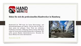 Holen Sie sich die professionellen Handwerker in Hamburg