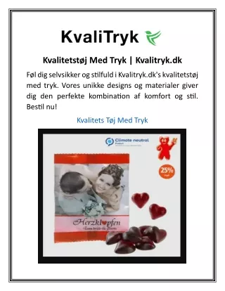 Kvalitetstøj Med Tryk  Kvalitryk.dk