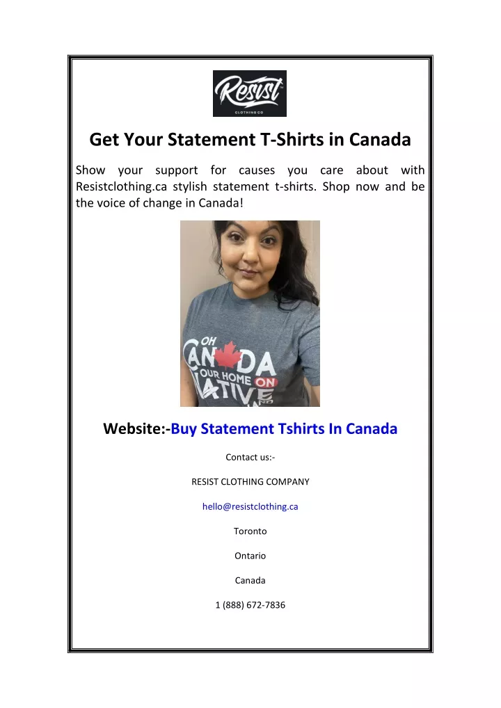 get your statement t shirts in canada