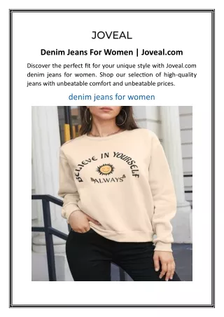 Denim Jeans For Women | Joveal.com