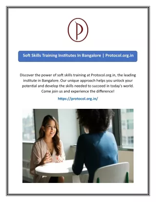 Soft Skills Training Institutes In Bangalore  Protocol.org.in