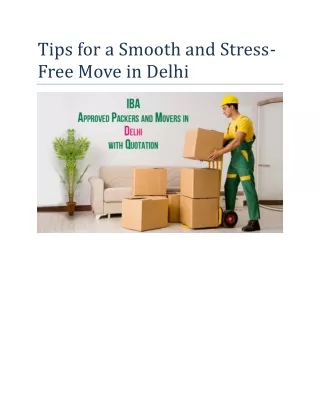 Tips for a Smooth and Stress-Free Move in Delhi