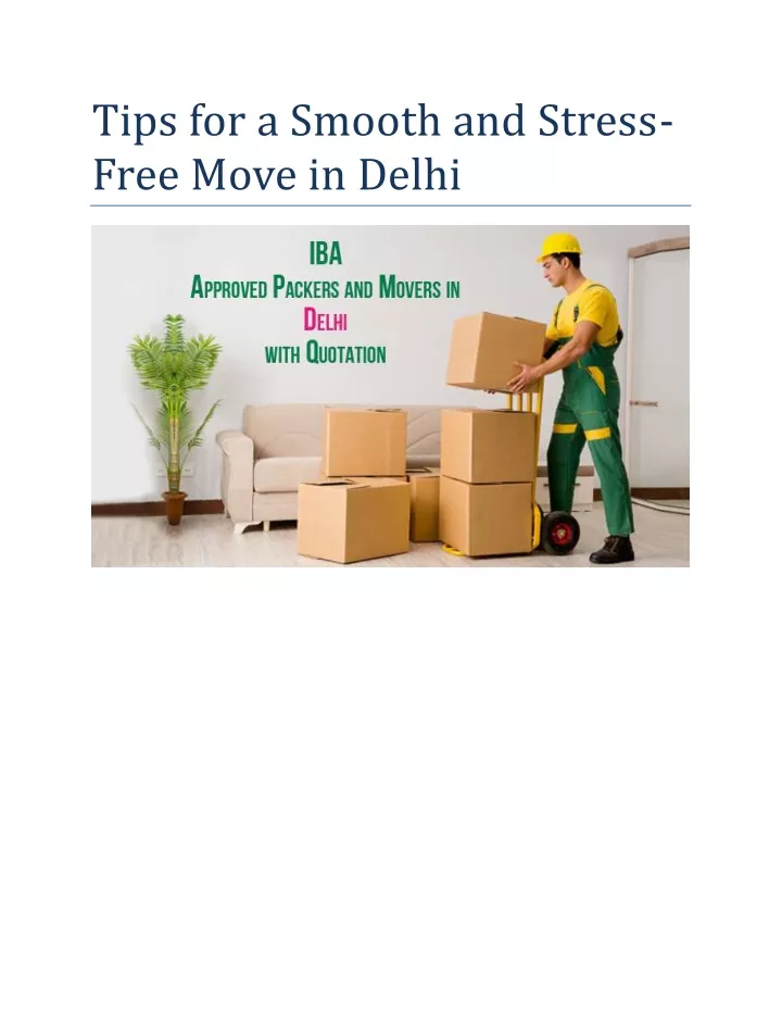 tips for a smooth and stress free move in delhi