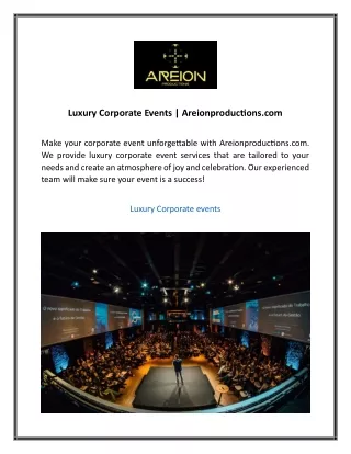 Luxury Corporate Events  Areionproductions.com 11