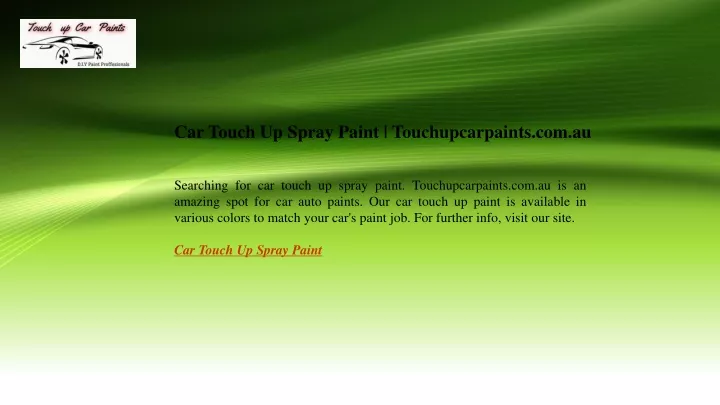 car touch up spray paint touchupcarpaints com au