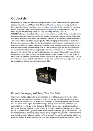cd jackets
