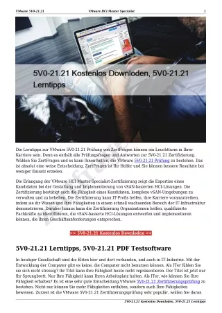 5V0-21.21 Kostenlos Downloden, 5V0-21.21 Lerntipps