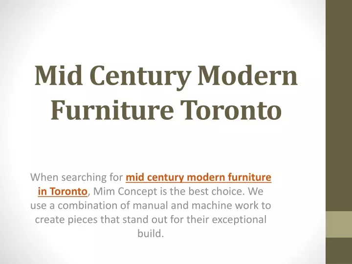 mid century modern furniture toronto