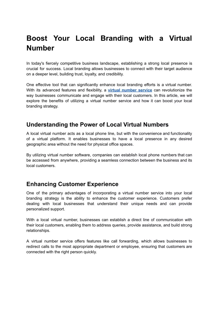 boost your local branding with a virtual number