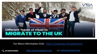 Different Types of Visas to Migrate to the UK