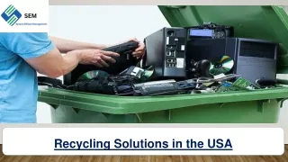 Recycling Solutions in The USA for Secure E-Waste Management