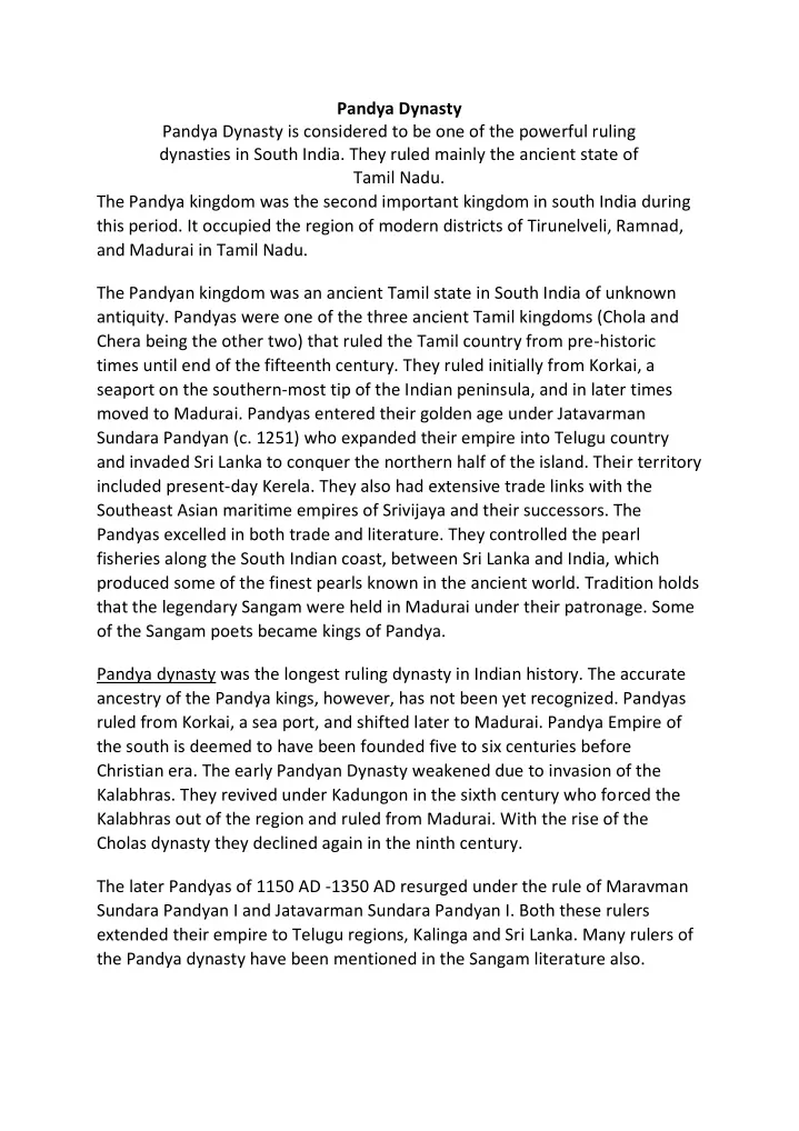 pandya dynasty