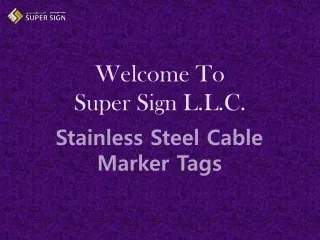 Stainless Steel Cable Marker Tags | SS Cable Tags Manufacturer