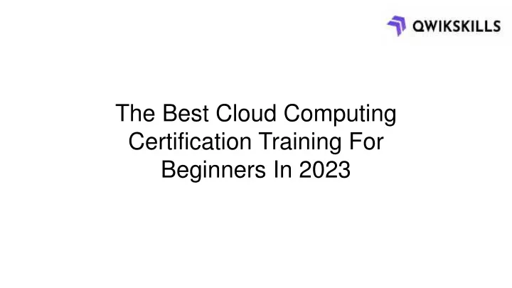 the best cloud computing certification training