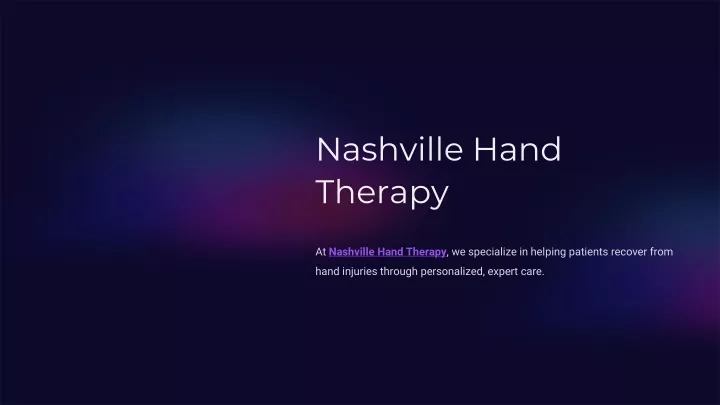 nashville hand therapy